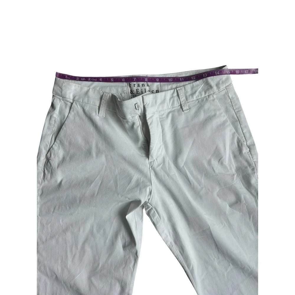 Frank & Eileen Wicklow The Italian Chino Pants White Raw Hem Women's 6